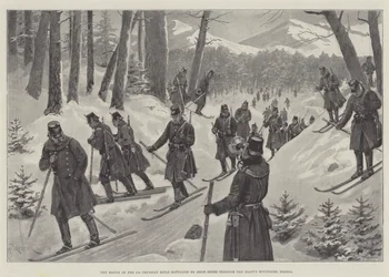 The March of the 5th Prussian Rifle Battalion on Snow-Shoes through the Giant